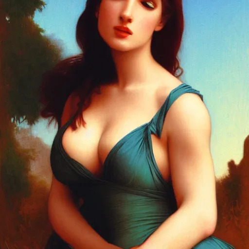 Image similar to Painting of Jessica Rabbit. Art by william adolphe bouguereau. During golden hour. Extremely detailed. Beautiful. 4K. Award winning.