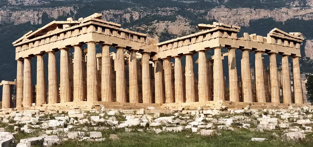 Prompt: parthenon as a tiny house