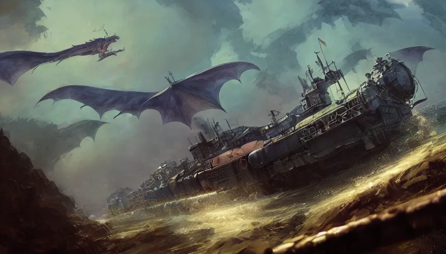 Prompt: craig mullins and ghibli digital illustration of a long train dragon in deep ocean unreal engine, hyper realism, realistic shading, cinematic composition, realistic render, octane render, detailed textures, photorealistic, wide shot