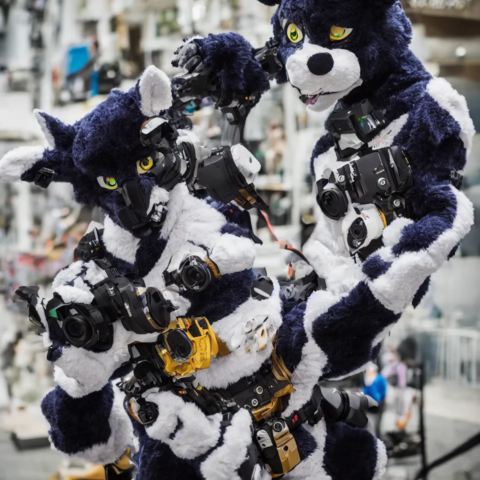 Image similar to photoshoot of sigma, the best made japanese fursuit 8 k raw format nikon 6 0 mm f 2. 8