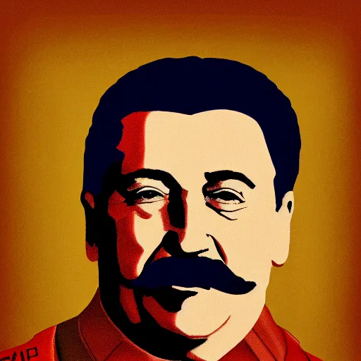 Image similar to color portrait of stalin, accurate digital art