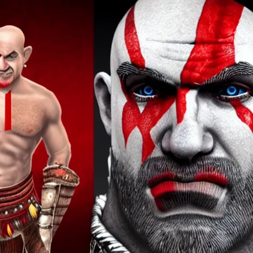 Image similar to benjamin netanyahu!!!!!! as kratos from god of war