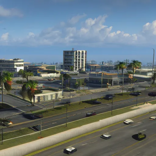 Image similar to pembroke pines florida in gta 5, 8k octane 3D render