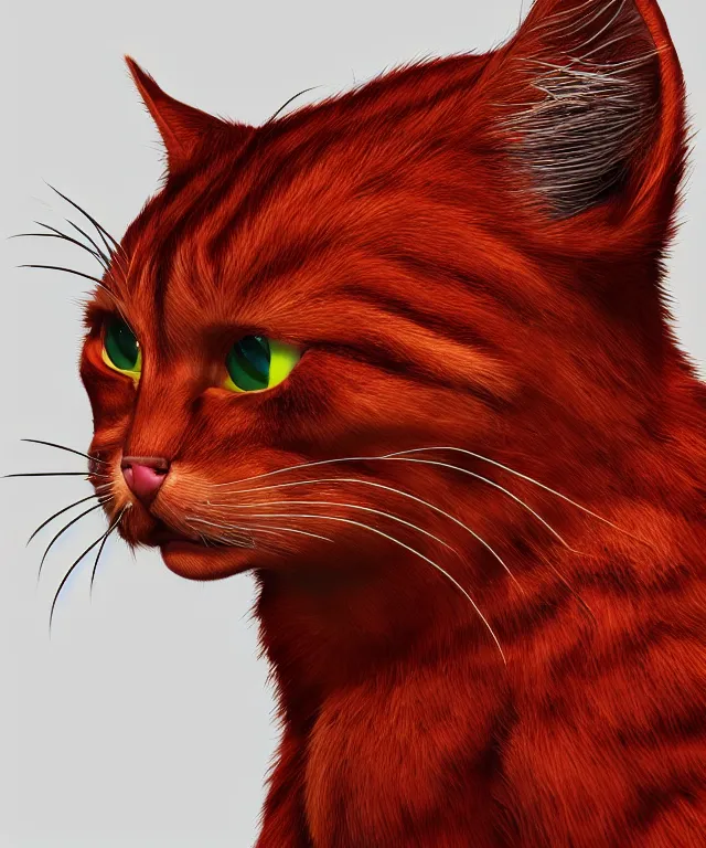 Prompt: the pragmatic, self - righteous, sheltered male anthropomorphic red - furred cat. he has a thin build. trending on artstation deviantart pinterest hyper detailed photorealistic hd 8 k post - processing high resolution