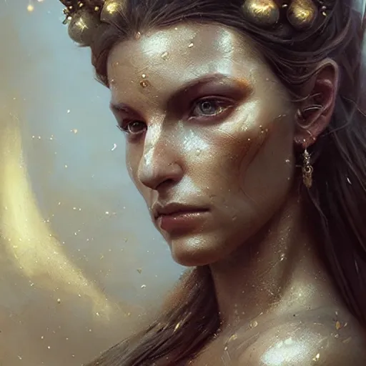 Image similar to photo realistic image of a goddess, stunning 3 d render inspired art by istvan sandorfi and greg rutkowski, perfect facial symmetry, realistic, highly detailed attributes and atmosphere, dim volumetric cinematic lighting,