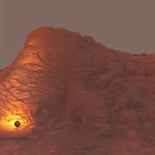 Image similar to a photo of mao zedong's sculpture on mars a made of resin, dramatic lighting, unreal engine 5 highly rendered, radiant light, detailed and intricate environment