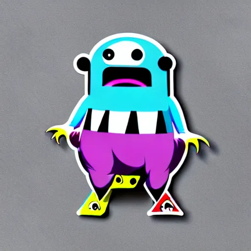 Image similar to cute monster skateboarding, sticker art, cronobreaker, beeple