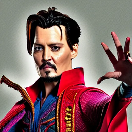 Prompt: johnny depp as dr strange