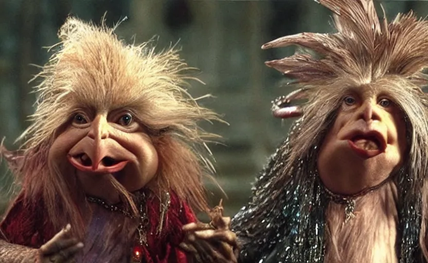 Image similar to donald trump as a oracle, a still from the dark crystal, high quality, very detailed, cinematic,