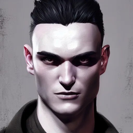 Image similar to a beautiful 3D model of kaz brekker from shadow and bone tv series, oil painting, Greg Rutkowski, Charlie Bowater, Yuumei, Yanjun Cheng, unreal 5, DAZ, hyper-realistic, octane render, RPG portrait, dynamic lighting, fantasy art, beautiful face