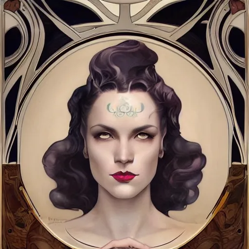 Image similar to an art nouveau, ( streamline moderne ), multi - ethnic and multi - racial portrait in the style of charlie bowater and donato giancola and charles dulac. very large, clear, expressive, and intelligent eyes. symmetrical, centered, ultrasharp focus, dramatic lighting, photorealistic digital matte painting, intricate ultra detailed background.