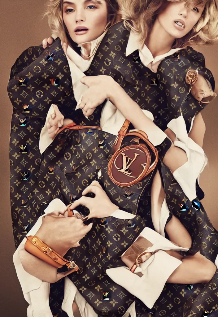 Prompt: Louis Vuitton advertising campaign poster.