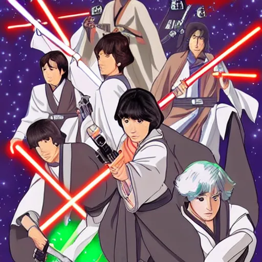 Image similar to Star Wars in Japan anime style