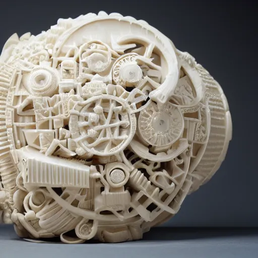 Image similar to multi dimensional language model carved out of ivory, canon 5 d 5 0 mm lens