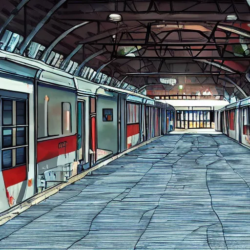 Image similar to train station in an anime