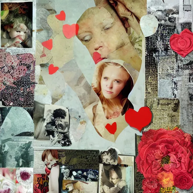 Prompt: love, collage art