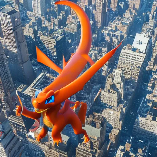 Prompt: charizard flying above new york, made by stanley artgerm lau, wlop, rossdraws, artstation, cgsociety, concept art, cgsociety, octane render, trending on artstation, artstationhd, artstationhq, unreal engine, 4 k, 8 k