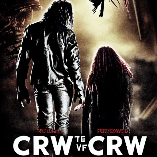 Image similar to movie poster of the crow vs the predator