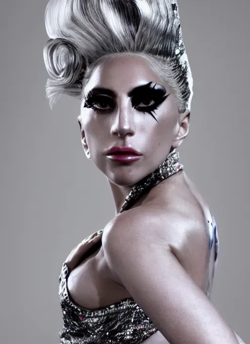 Image similar to lady gaga by nick knight, born this way, born this way album, red weapon 8 k s 3 5, cooke anamorphic / i lenses, highly detailed, cinematic lighting