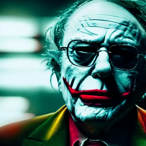 Image similar to stunning awe inspiring bernie sanders as the joker movie still 8 k hdr atmospheric lighting