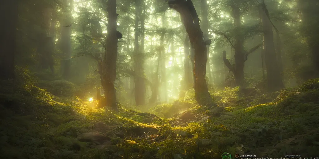 Prompt: a forest, detailed oil painting, hyperrealistic, breathtaking, volumetric lighting, Studio Ghibli, Jessica Rossier, digital art, octane render, epic composition, trending on artstation, masterpiece