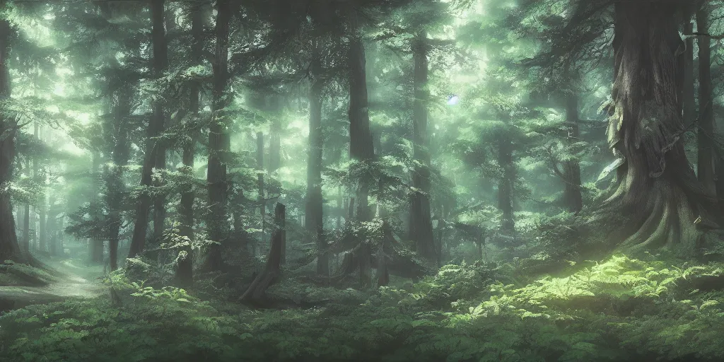 Prompt: a forest, cinematic angle, studio Ghibli, cinematic lighting, digital art, detailed oil painting, hyperrealistic, 8k