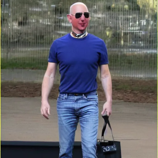 Prompt: jeff bezos with mark zuckerberg's hair