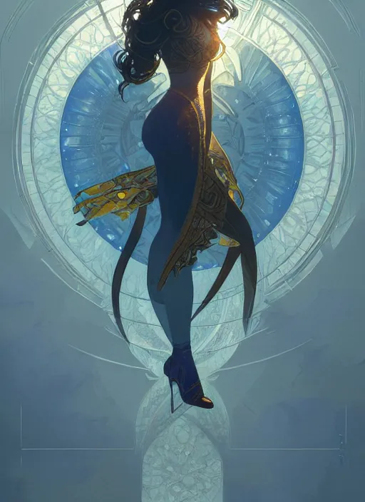 Image similar to the sapphire herald, intricate, cinematic lighting, highly detailed, digital painting, artstation, concept art, smooth, sharp focus, illustration, art by terry moore and greg rutkowski and alphonse mucha