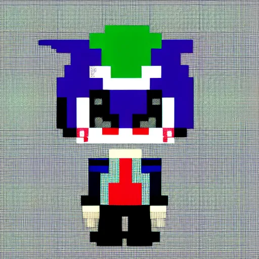 Prompt: Cute chibi pixel art of the joker