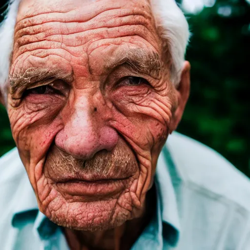 Image similar to portrait of an elderly man with a giant head and small body, canon eos r 3, f / 1. 4, iso 2 0 0, 1 / 1 6 0 s, 8 k, raw, unedited, symmetrical balance, in - frame