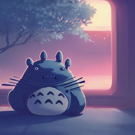 Image similar to Hiyao Miyazaki as Totoro, ambient lighting, 4k, anime key visual, lois van baarle, ilya kuvshinov, rossdraws, artstation