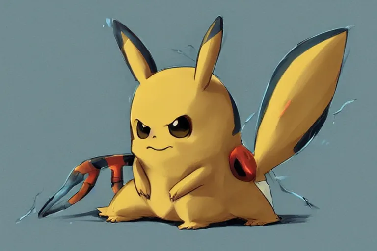 Prompt: lofi BioPunk Pokemon Pikachu portrait Pixar style by Ross Tran,