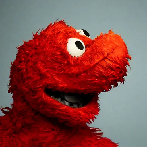 Image similar to realistic elmo in real life, photographed by trevor henderson