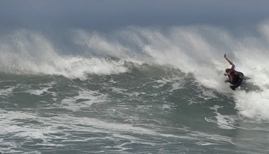 Image similar to big wave surfing, sandy beach!!!!!