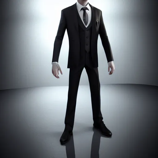 Image similar to a vampire in a formal suit, highly detailed, photorealistic portrait, bright studio setting, studio lighting, crisp quality and light reflections, unreal engine 5 quality render