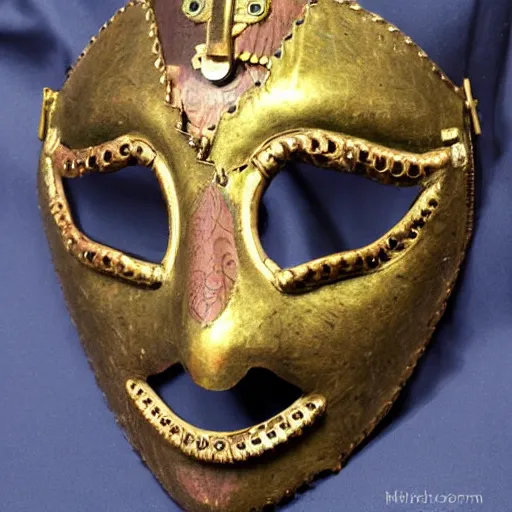 Prompt: steampunk venice carnival mask.
