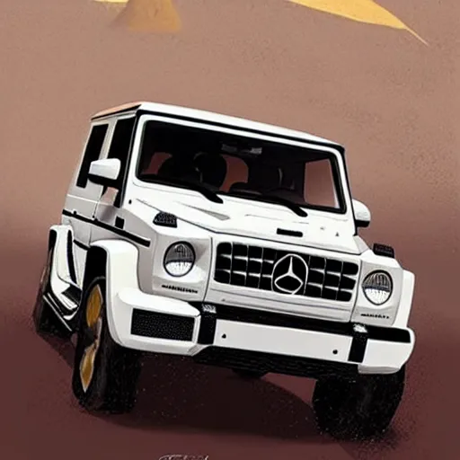 Prompt: a g wagon in the style of sylvain sarrailh, beautiful digital art, cinematic art, concept art, matte painting, oil painting - n 9