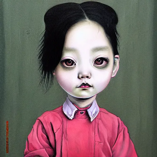 Image similar to a painting in the style of kim jung gi and in the style of mark ryden.