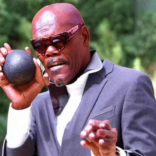 Prompt: Samuel L Jackson playing some petanque