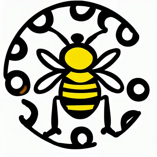 Prompt: bee honey cool logo