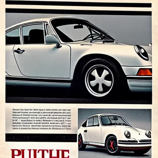 Image similar to vintage porsche 911 advertisement