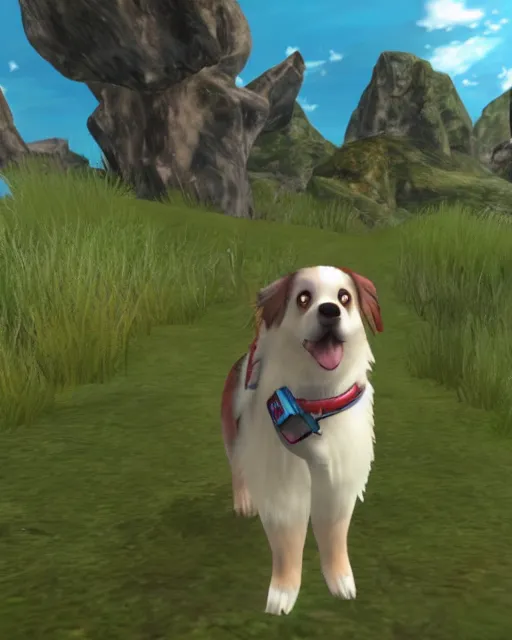 Image similar to australian shepherd in xenoblade chronicles