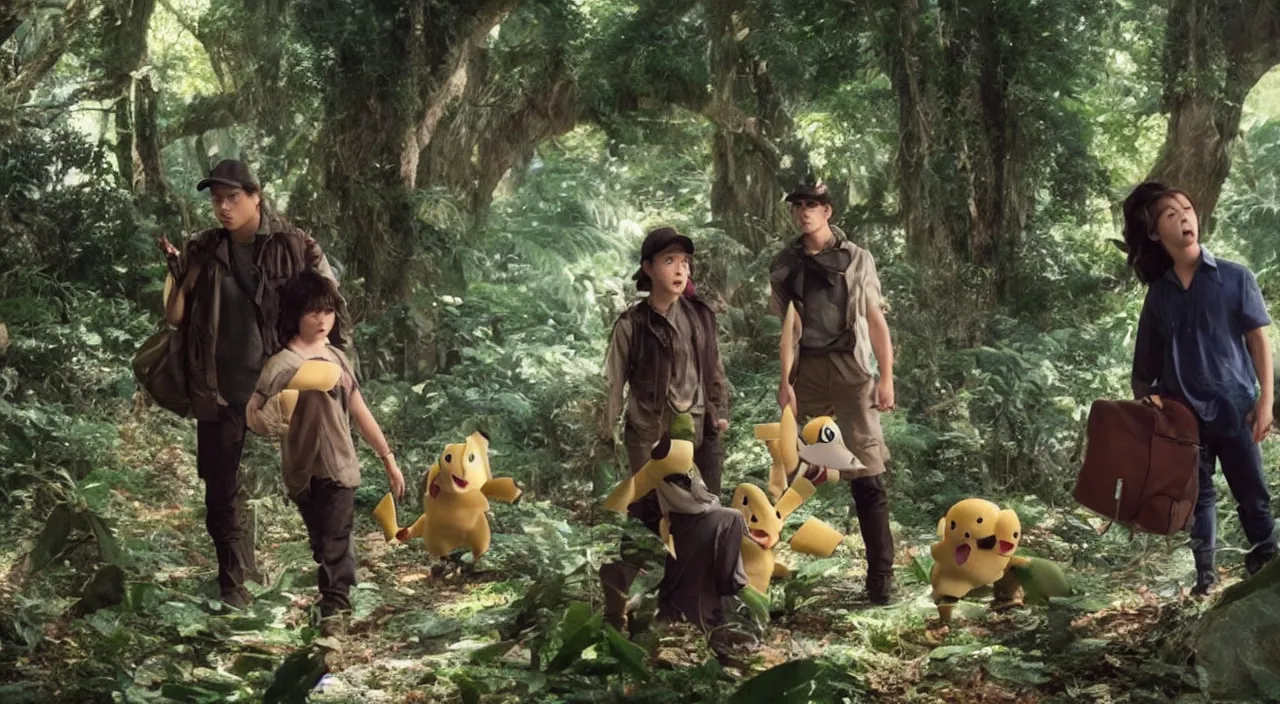 Prompt: Live action Pokemon film, cinematography by Robert Richardson, in the style of Shutter Island