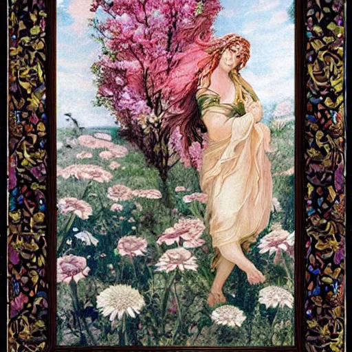 Image similar to persephone ( the gathering of flowers )