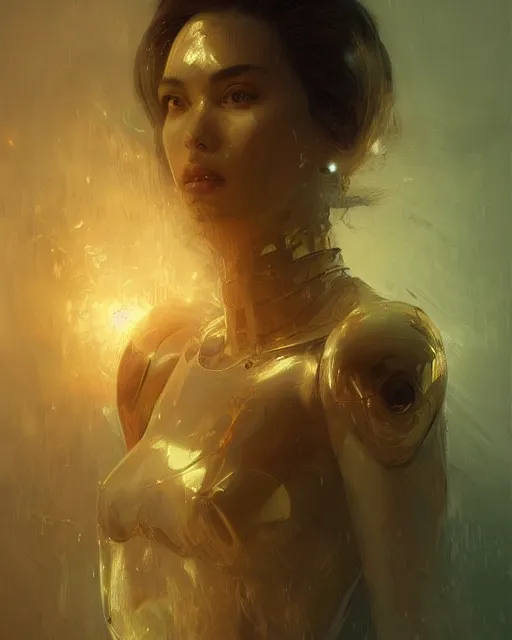 Image similar to Artificial Intelligence attacking humans, gorgeous, portrait, powerful, intricate, beautiful, masterpiece, elegant, volumetric lighting, back lighting, rimlight, dramatic lighting, digital painting, highly detailed, artstation, sharp focus, illustration, Artgerm, Jean-Léon Gérôme , ruan jia