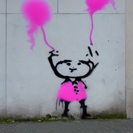 Image similar to cotton candy by banksy