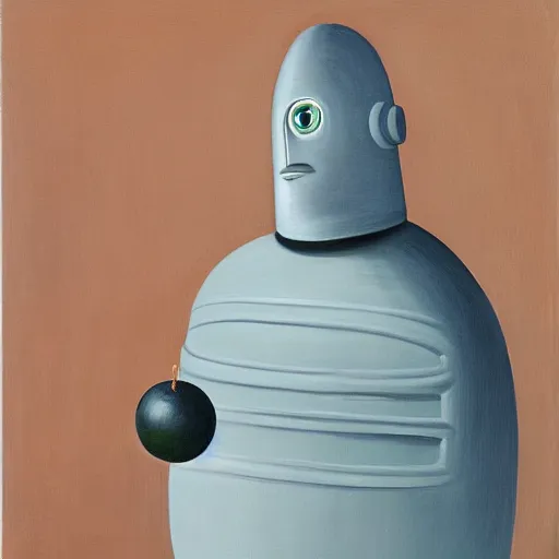 Image similar to painting of robby the robot, gertrude abercrombie