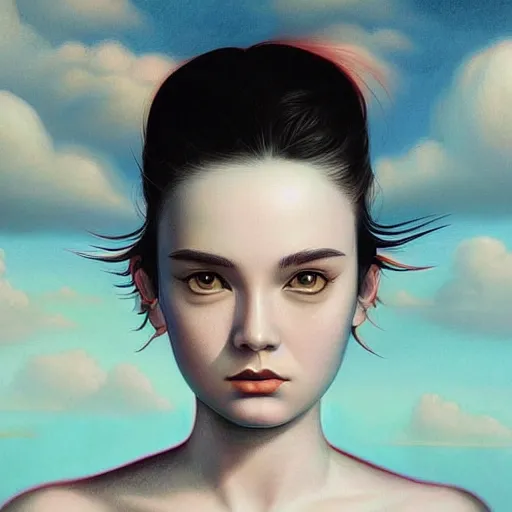 Image similar to by ross tran, detailed painting, pop surrealism, a vivid landscape, a simple vector based illustration, minimalist, an ultrafine detailed painting by rafal olbinski, airbrush art, artgerm, very detailed, skeuomorphic, behance contest winner