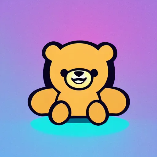 Image similar to podcast vector logo of cute cuddly bear listening to music, podcast, microphone, melodic, dreamy, isometric, adorable, octane render, golden ratio, 4k UHD, iconic design