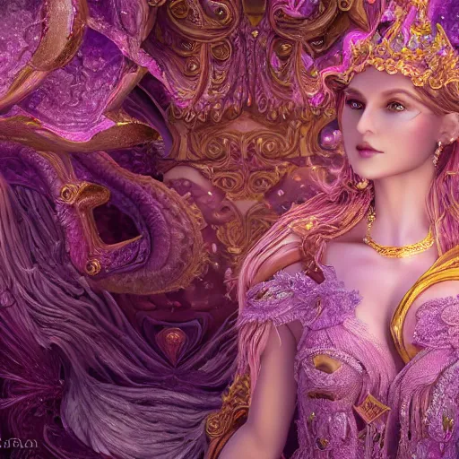 Image similar to princess of amethyst, ornate, intricate, hyper detailed, stunning, surreal, 4 k, octane render